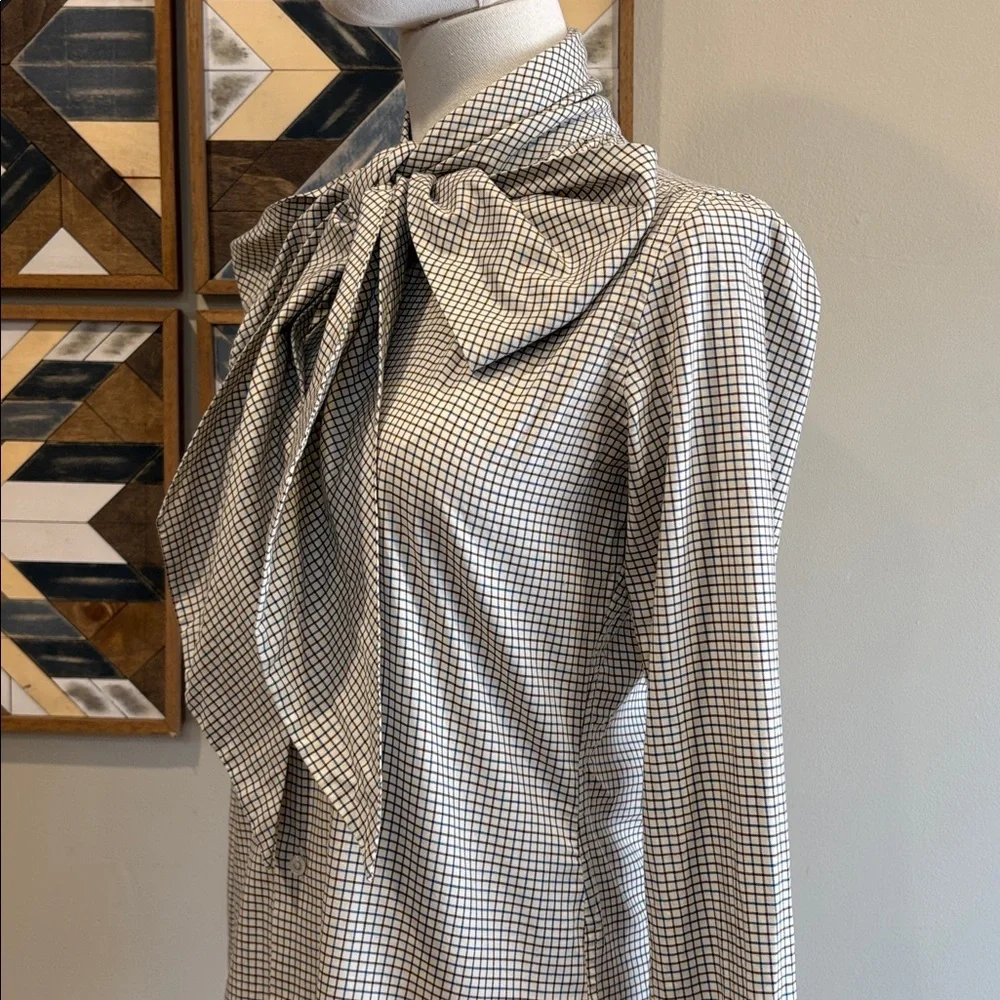 Vintage Ralph Lauren Button-Front Long Sleeve Top with Scarf size 2 Slim Fit - Picture 9 of 16